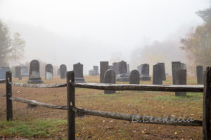 A foggy Chaplin cemetery still seems inviting, Photo by E. Linkkila.