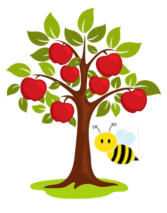 apple tree with bee